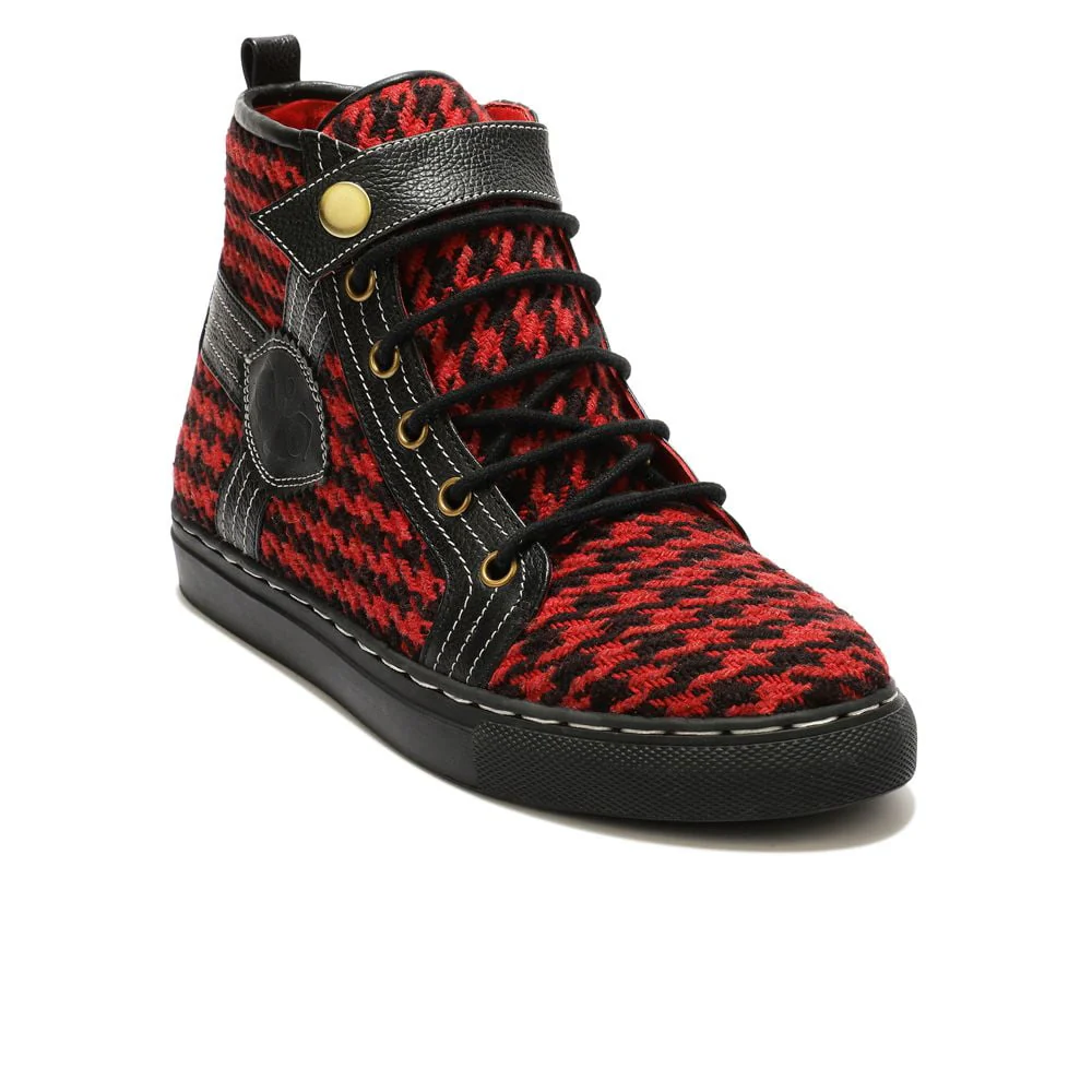 Red Classic Houndstooth High_Tops for Women (discontinued) - Image 5