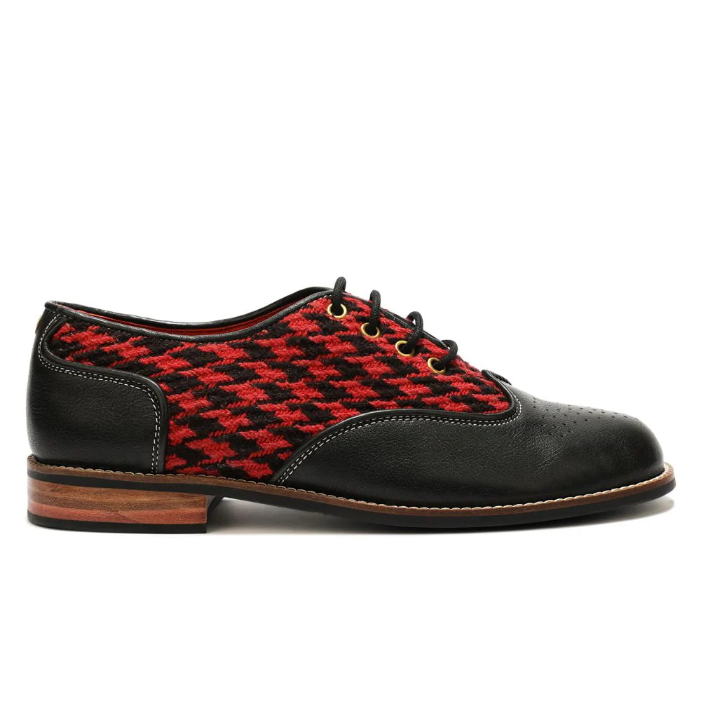 Red Houndstoth Brogues_ for Women (discontinued) - Image 3